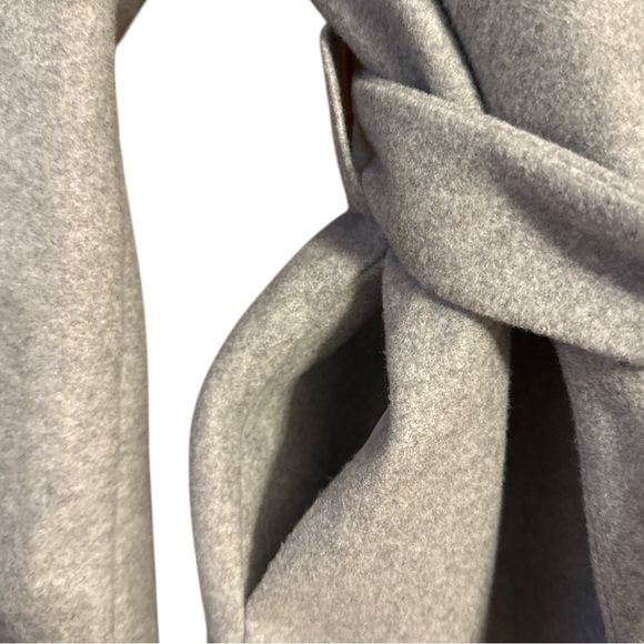 Love Tree Gray Hooded Belted Wrap Coat Minimalist Longline Jacket Size L - Picture 6 of 11